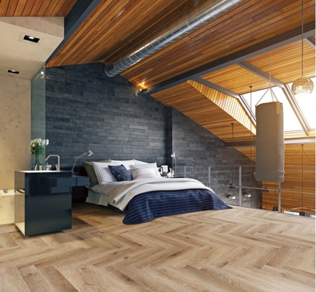 Виниловый ламинат SPC "Cronafloor" Herringbone Дуб Монпелье (640*128*4,5 мм) — купить в Владимире