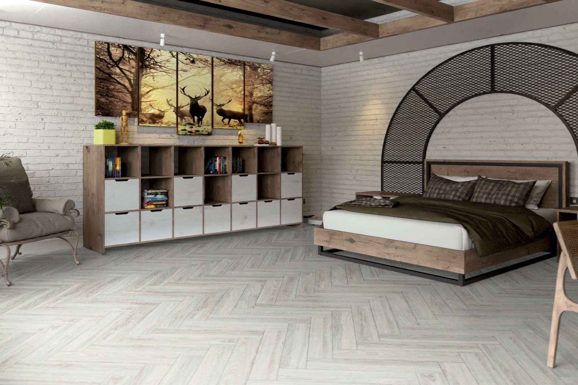 Инженерный паркет «Damy Floor» Ванильный (укладка елочкой) — купить в Владимире