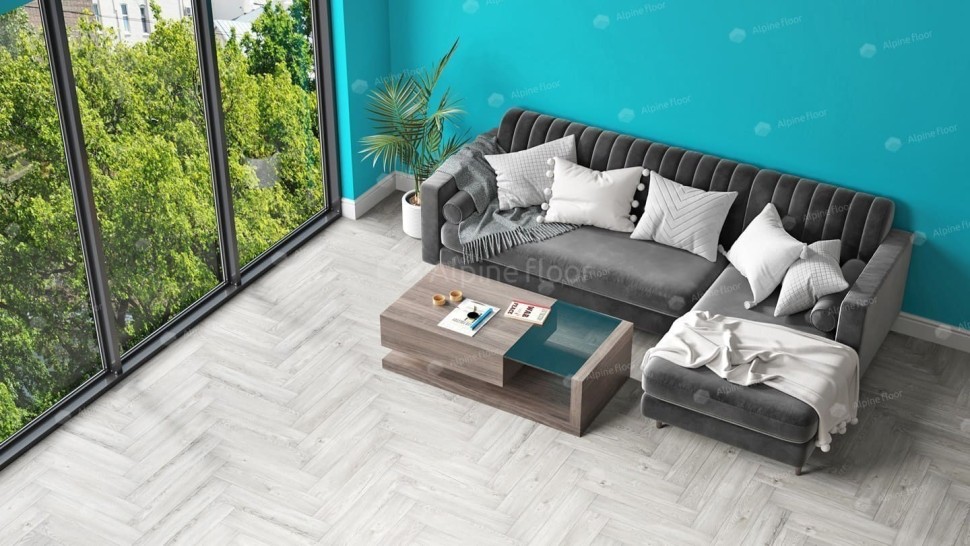 Виниловая плитка "Alpine Floor" Parquet LVT Снежный (590*118*2,5 мм) — купить в Владимире