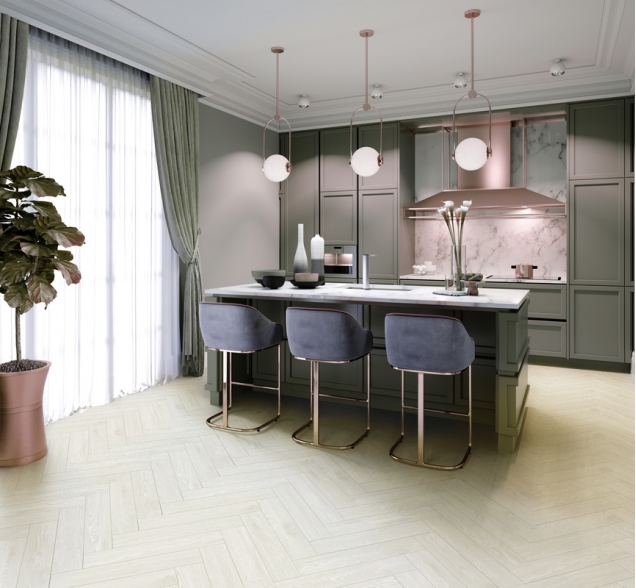 Виниловый ламинат SPC "Cronafloor" Herringbone Дуб Нант (640*128*4,5 мм) — купить в Владимире