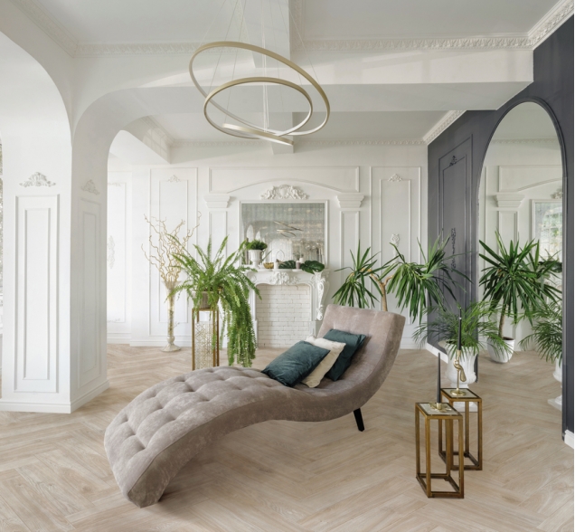 Виниловый ламинат SPC "Cronafloor" Herringbone Дуб Ницца (640*128*4,5 мм) — купить в Владимире