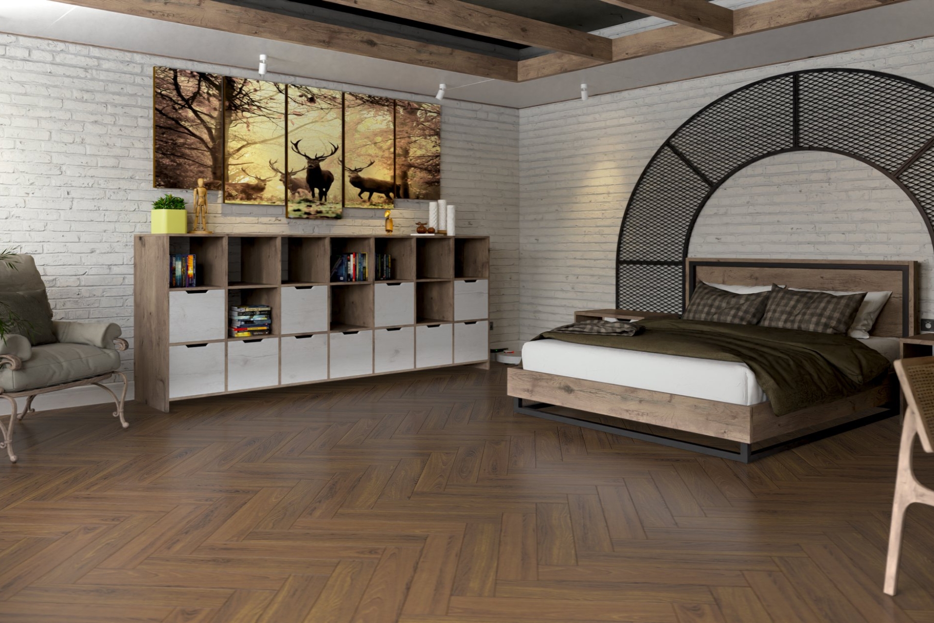 Инженерный паркет «Damy Floor» Ореховый (укладка елочкой) — купить в Владимире