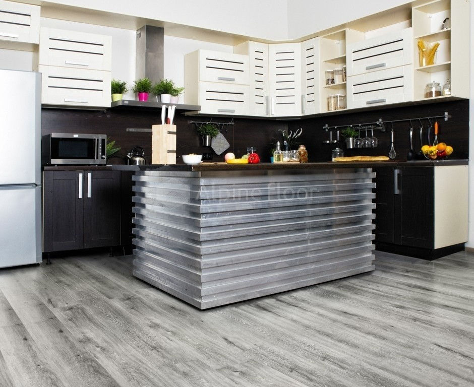 Замковая ПВХ плитка "Alpine Floor" Ясень Серый  (1220*183*4мм) — купить в Владимире