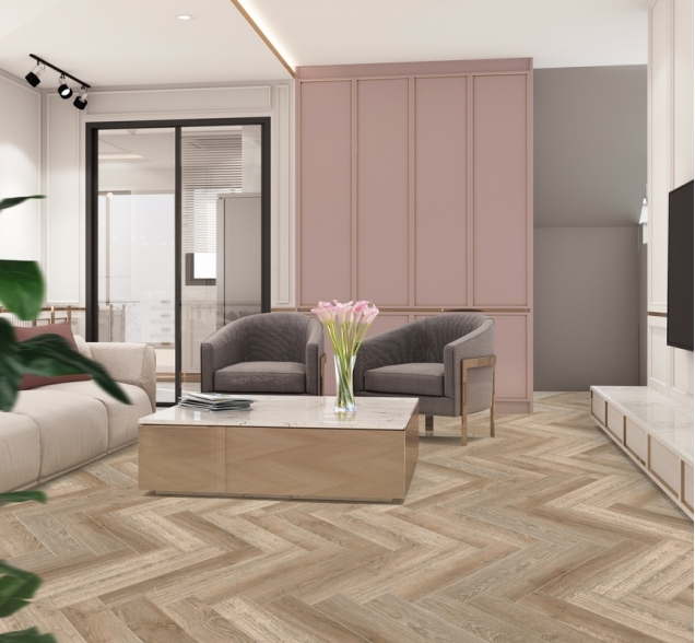 Виниловый ламинат SPC "Cronafloor" Herringbone Дуб Лилль (640*128*4,5 мм) — купить в Владимире