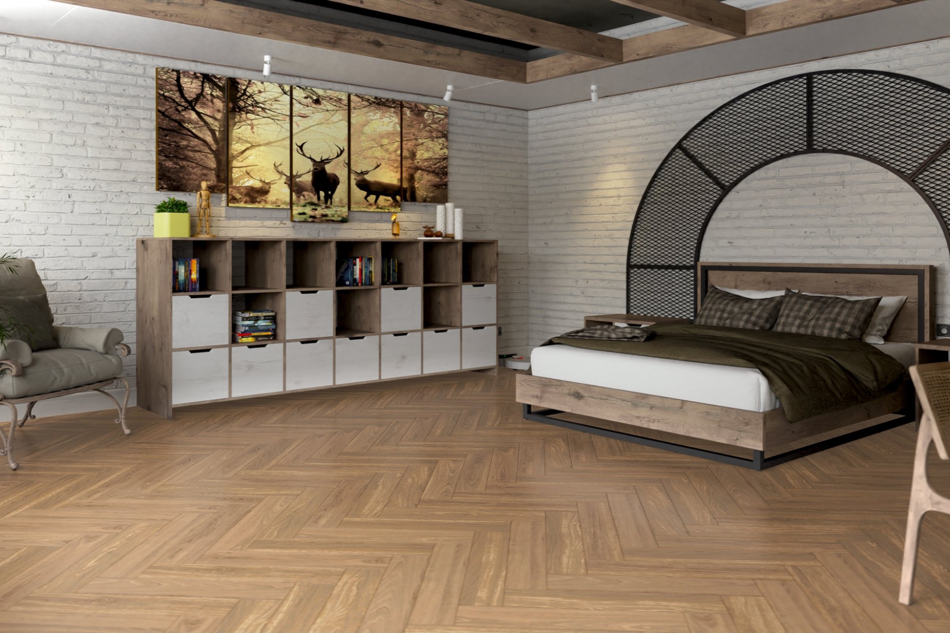 Инженерный паркет «Damy Floor» Натуральный (укладка елочкой) — купить в Владимире