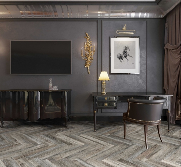 Виниловый ламинат SPC "Cronafloor" Herringbone Дуб Реймс (640*128*4,5 мм) — купить в Владимире