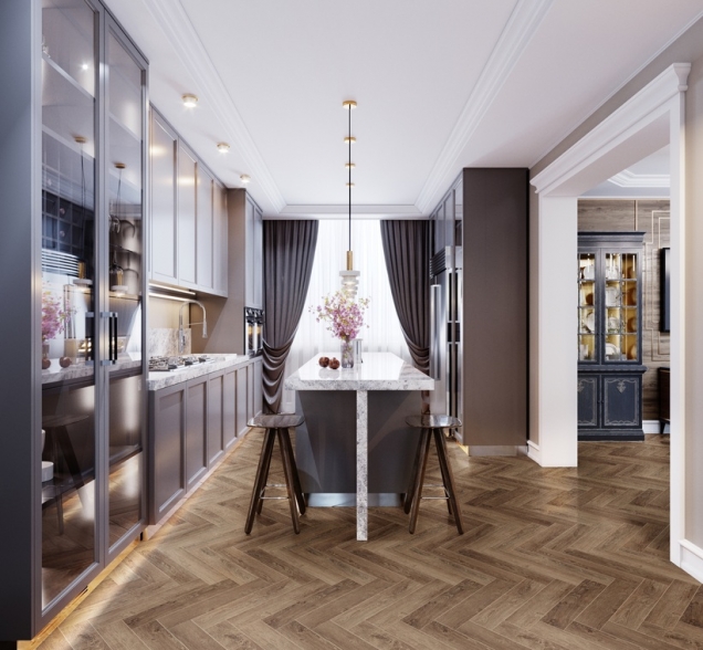 Виниловый ламинат SPC "Cronafloor" Herringbone Дуб Тулуза (640*128*4,5 мм) — купить в Владимире